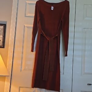 Elegant Brown Knit Dress